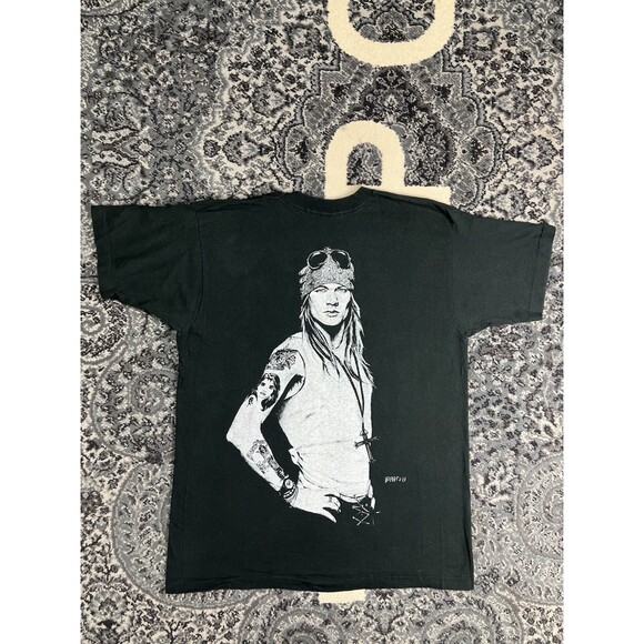 Vintage Mens Fruit Of The loomBRANFORD GALLERY Axl Rose Tshirt Size XL Black